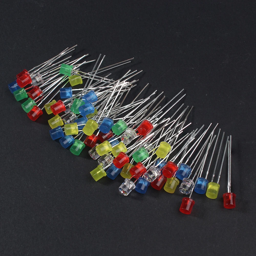 5MM F5 Flache LED-Kits 5 Farben Rot/Gelb/Blau/Grün/Weiß – Bild 3