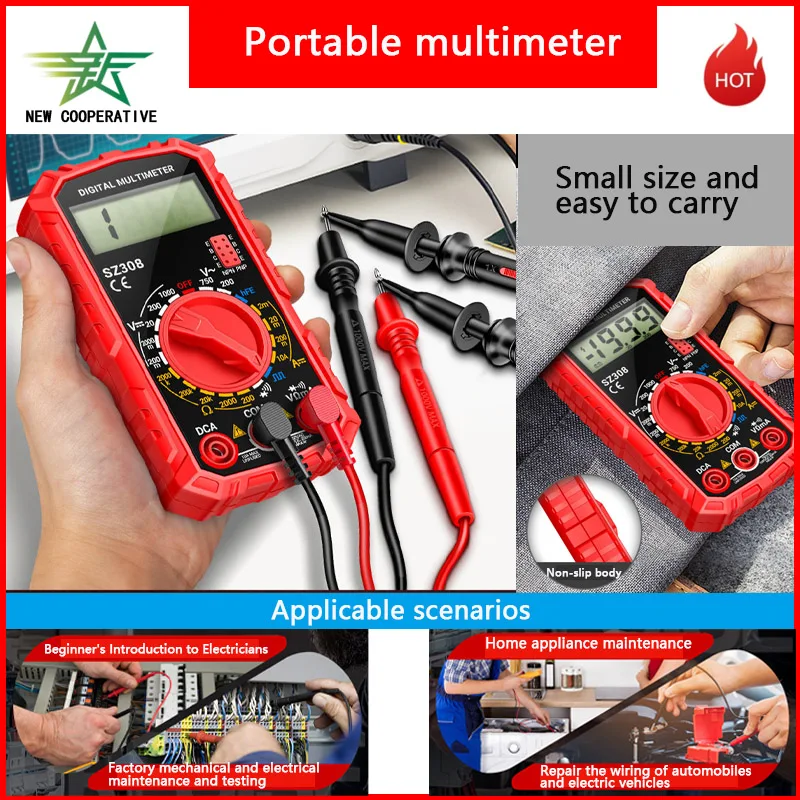 Elektronisches Multimeter Digitales Hochpräzisions-Multifunktionsmessgerät AC/DC Amperemeter Elektrisches