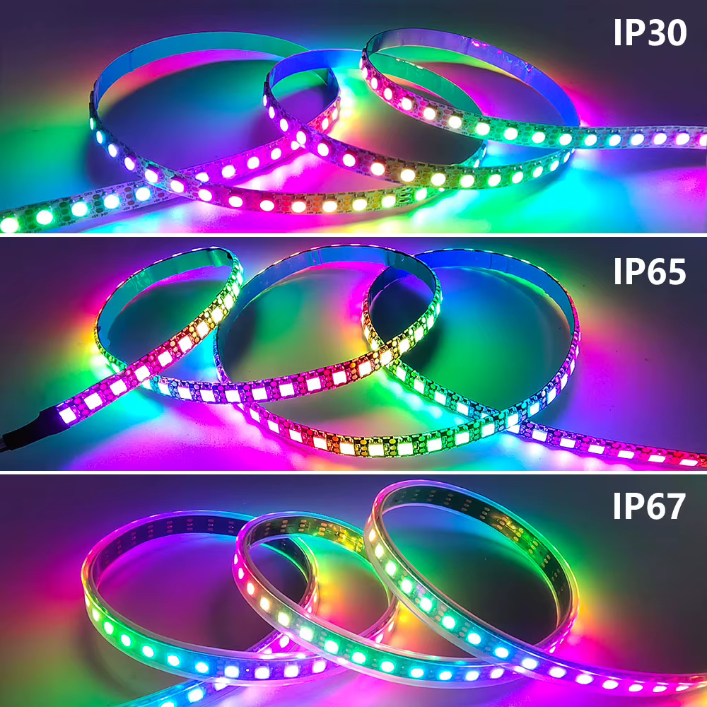 5V WS2812B LED-Streifenlicht 30/60/74/96/144LEDs/m Schwarz/Weiß PCB – Bild 4