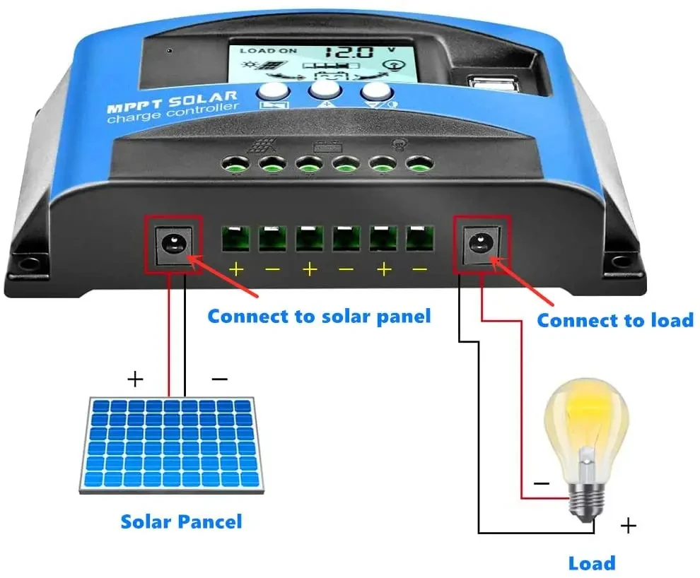 Y&H MPPT Solarladeregler 40A 60A 100A mit Last/Dual USB/LCD 12V 24V – Bild 5