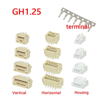 JST GH1.25-Stecker mit Schloss GH 1,25 mm Buchsenstift-Header vertikaler horizontaler Gehäuseklemme (20 Stück)