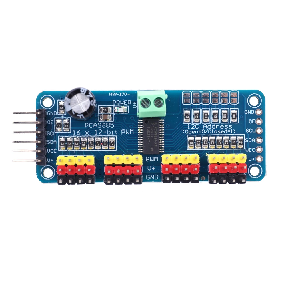 PCA9685 PWM Servo Treiberplatine IIC Schnittstelle 16 Kanal 12-Bit PWM Servomotor Treiber für Arduino