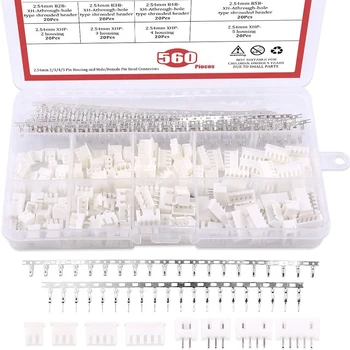 XH 2,54mm 2/3/4/5 Pin Pitch Terminal Kit Gehäuse Pin Header JST Stecker Dupont Draht Anschlüsse (560 Stück)