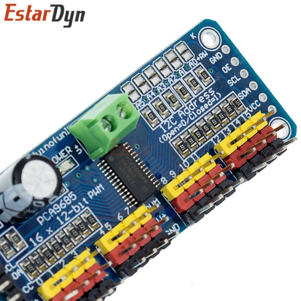 Estardyn PCA9685 16-Kanal 12-Bit PWM Servo-Treiber I2C-Schnittstelle – Bild 5
