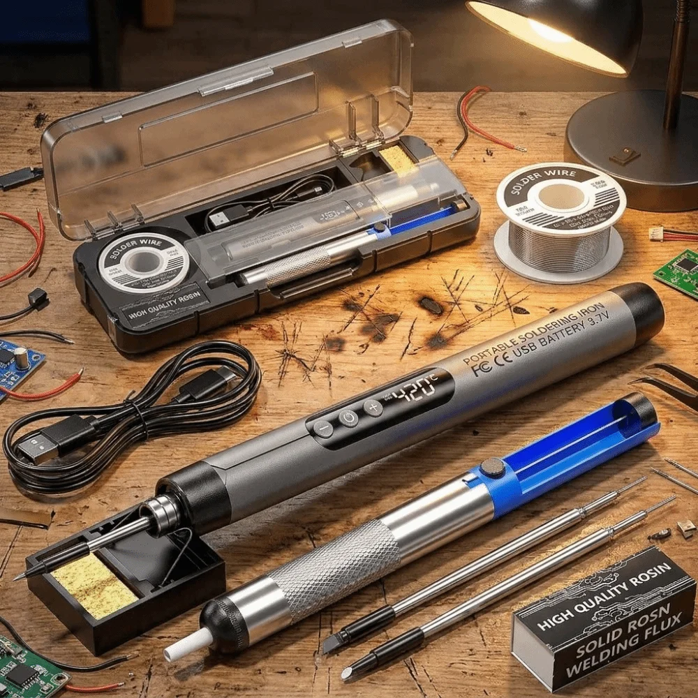 USB-Aufladbares Elektrisches Lötkolben-Set mit LCD-Display – Bild 4