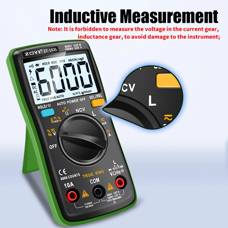 Digitalmultimeter, LCD-Multimeter, 6000 Zählungen, True RMS, Strom – Bild 4