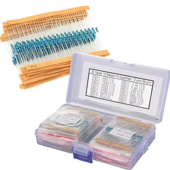 Metallschichtwiderstands-Set, sortiertes Kit, 30 Werte, Metallschichtwiderstand, Widerstand 1/4 W (600 Stück)