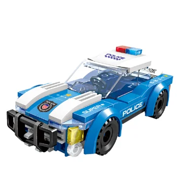 DIY Baustein Polizeiauto Spielzeugset Kreatives pädagogisches Patrouillenfahrzeug für Kinder Spaß Montage