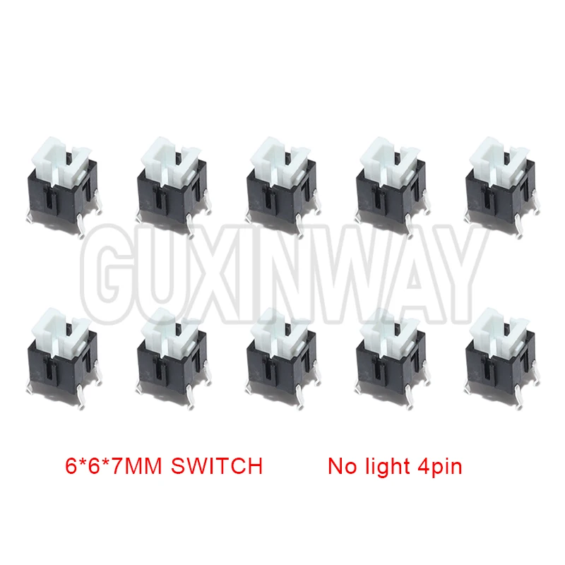 6X6X7 MM Mikroschalter/Schlüssel 6*6*7,2mm Iight Touch Schalter 6*6*7 H Taktile Schalter Mit LED (10 Stück)