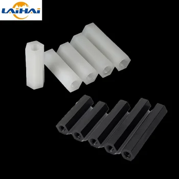 M2 M2,5 M3 M4 M5 Schwarz/Weiß Nylon Sechskant Buchse auf Buchse Abstandshalter Nylon Kunststoff