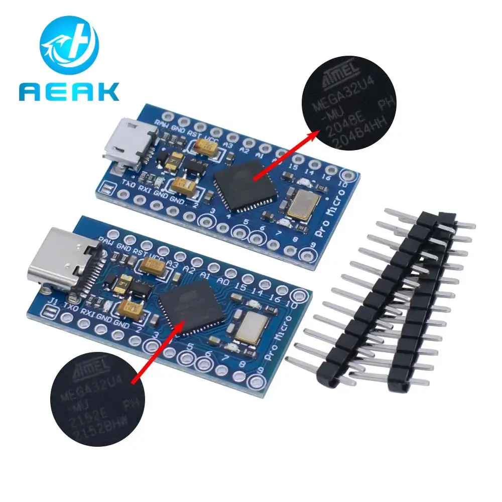 Pro Micro ATmega32U4 5V 16MHz Chip Ersetzen ATmega328 Für Arduino Pro Mini Mit 2 Reihe Pin Header für Leonardo