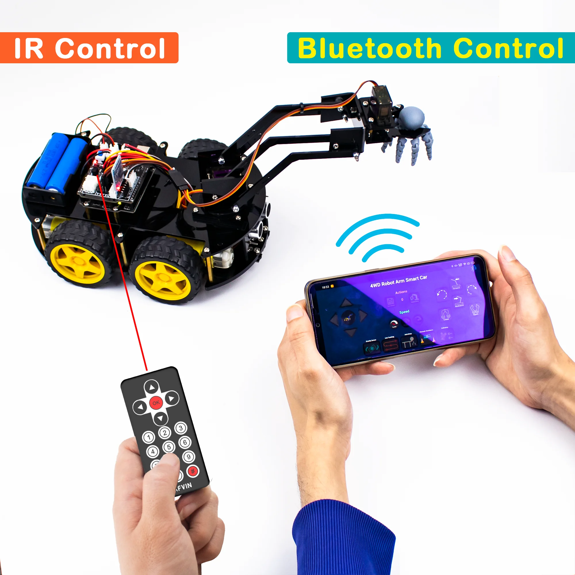Mechanisches 4WD-Roboterarm-Auto-Set für Arduino, intelligentes – Bild 2