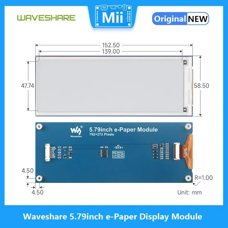 Waveshare 5,79 Zoll E-Paper Display Modul E-Ink 792x272 Display – Bild 5