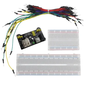 MB-102 830-Punkte Steckbrett mit 65 Stück Jumper-Kabeln Lötfreies PCB-Prototyp-Board für Arduino DIY-Kit