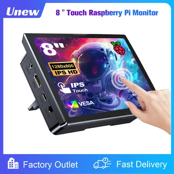 8 Zoll Raspberry Pi 5 4 Monitor LCD-Display 1280 x 800 16:10 Touchscreen HDMI USB für DIY Pi 4 3 Eingebauter