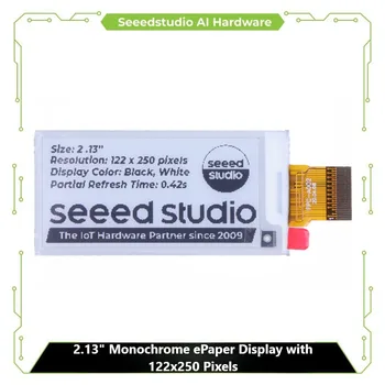 2,13 Zoll E-Paper-Display 122x250 Schwarz-Weiß E-Ink-Bildschirm Stromsparendes LCD-Modul für E-Reader, Smarte