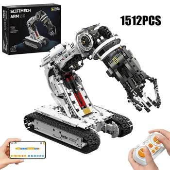 STEM Sci-Fi Programmierbarer Roboterarm Baukasten Fernsteuerbar - Ideales Geschenk für Freunde (1512 Stück)