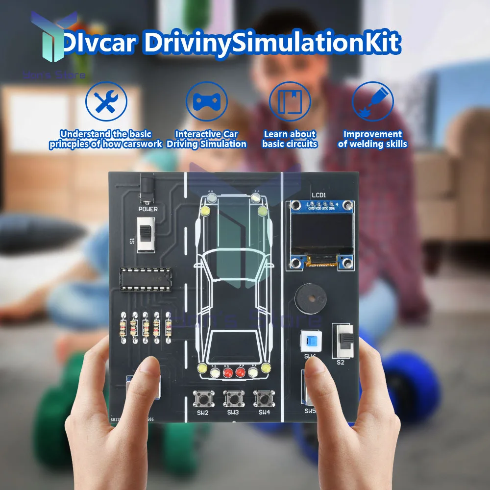 DIY Lötpraxis-Set Auto-Fahrsimulator Elektronikprojekt für Studenten – Bild 4