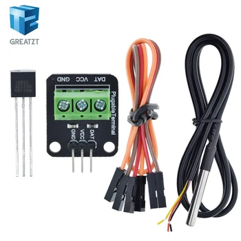 DS18B20 Temperatursensormodul-Set, wasserdicht, 100 cm digitales Sensorkabel, Edelstahl-Sondenanschlussadapter