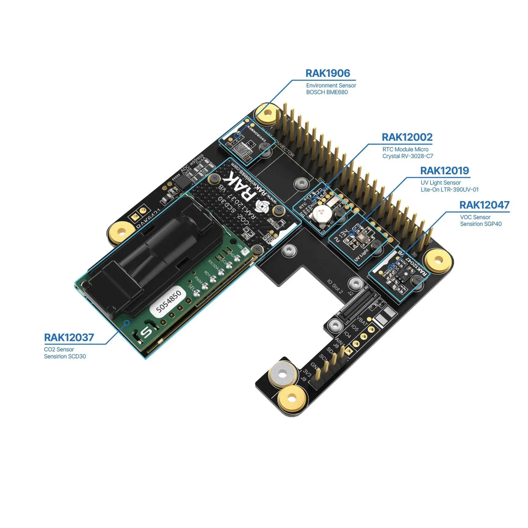 WisBlock HAT für Raspberry Pi Modularer Pi HAT für WisBlock – Bild 6