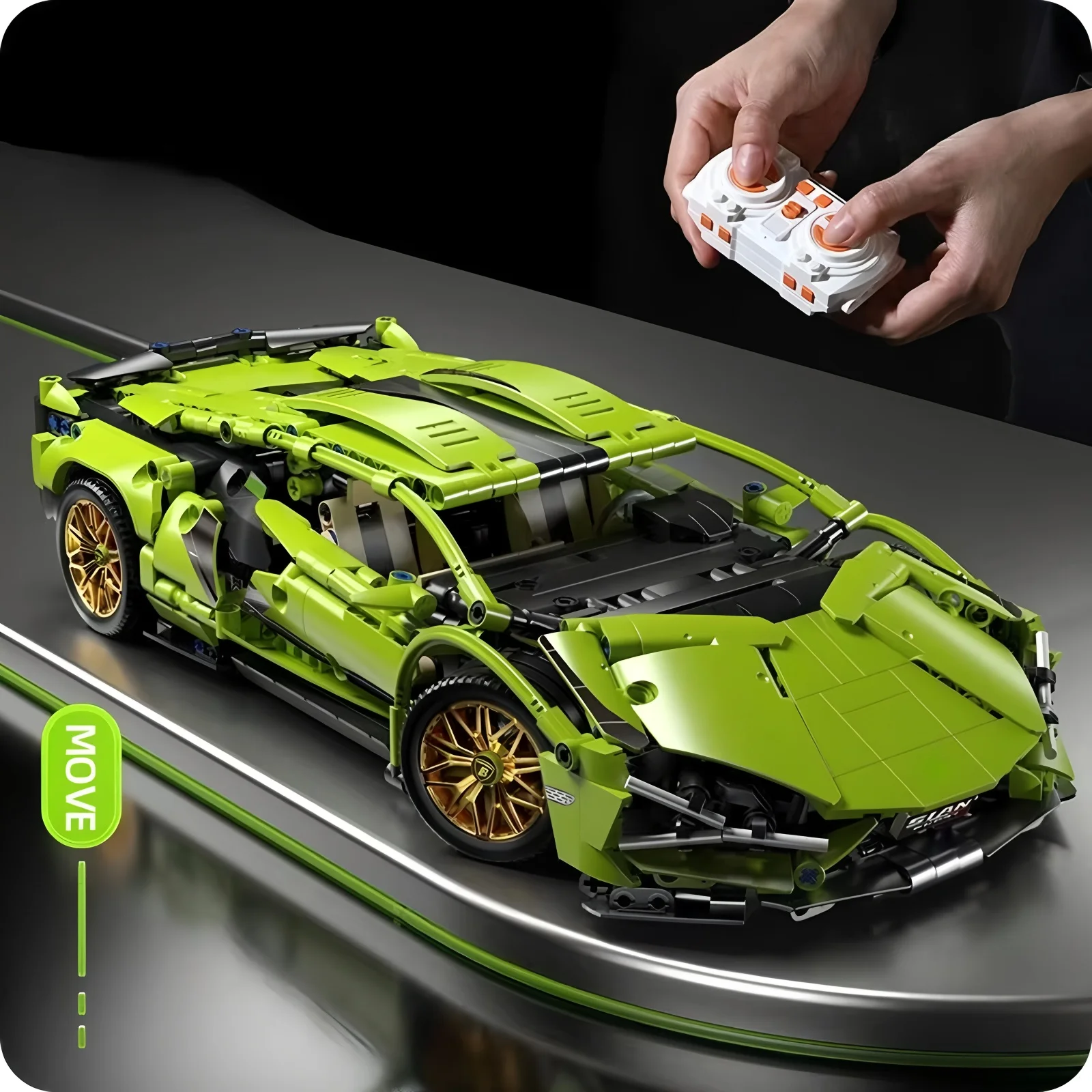 Technisches Rennwagenmodell RC Baustein Sportwagen 1:14 DIY Supercar – Bild 2