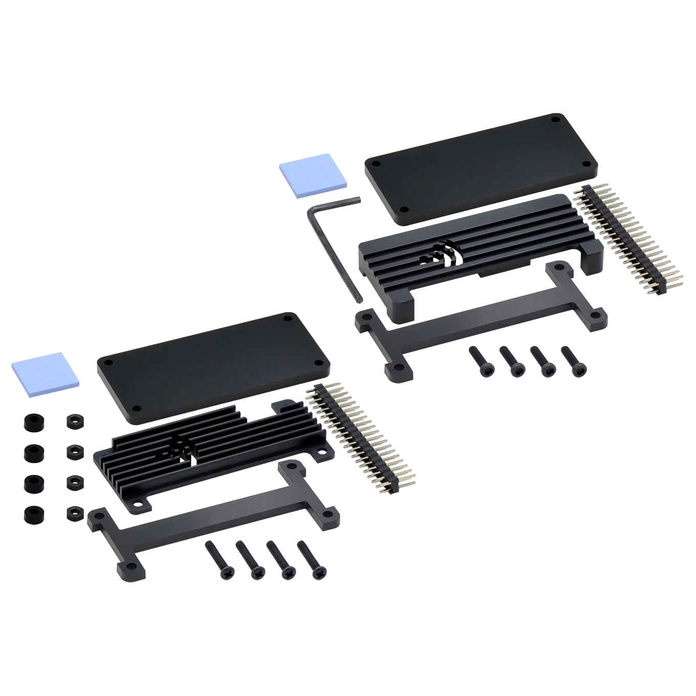 Raspberry Pi Zero 2 W Aluminiumgehäuse + Stiftleiste-Schraubendreher Passives Kühlgehäuse für Raspberry Pi