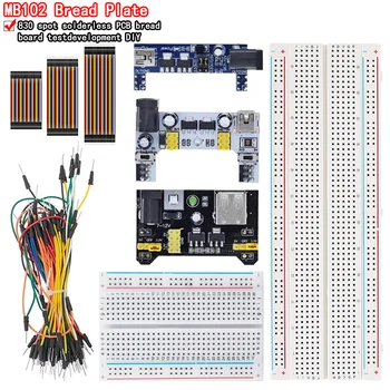 3,3 V/5V mb102 Steck brett Leistungs modul MB-102 Punkte Prototyp Brot brett für Arduino Kit 65 Überbrückung