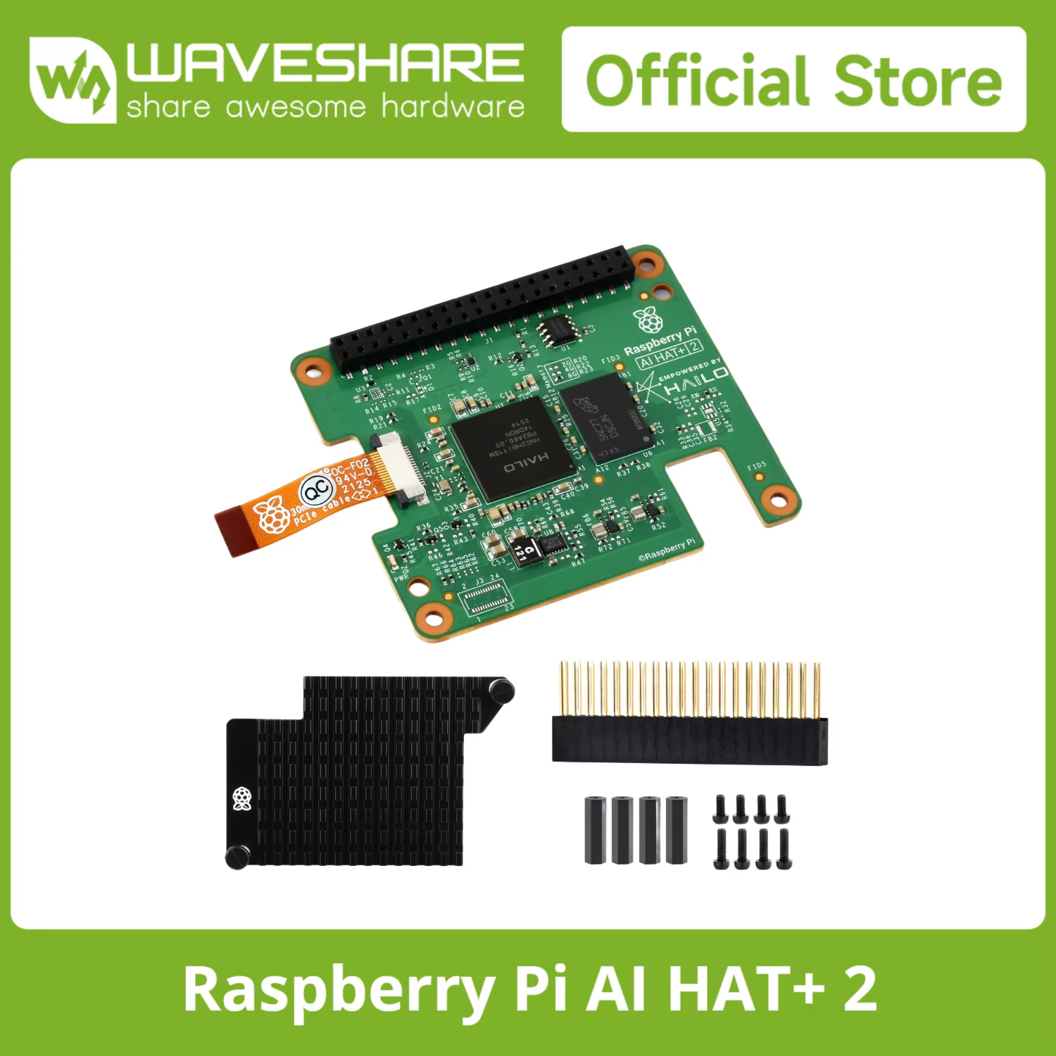 Raspberry Pi AI HAT+ 2, Eingebauter Hailo-10H KI-Beschleuniger, 8GB RAM, Generative KI-Funktionalität