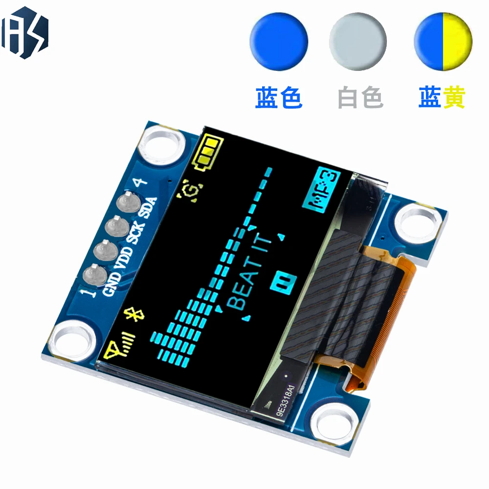 ‌ 0,96 Zoll I2C SSD1306 OLED-Anzeigemodul - 128 x 64 zweifarbiger – Bild 4