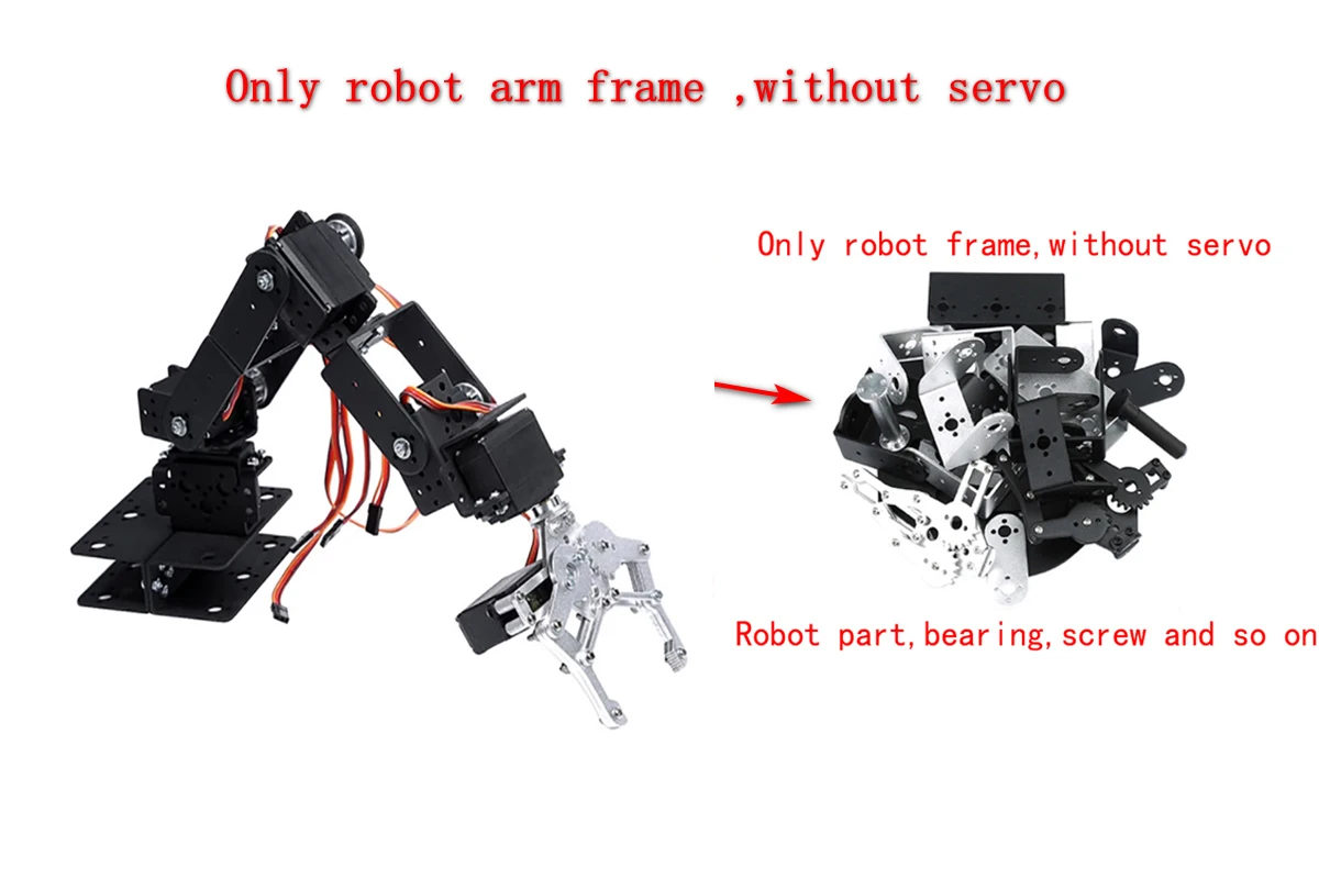 Roboterarm-Rahmen-Kit MG996 6 Dof Programmierbarer Roboterarm DIY-Kit – Bild 6