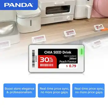 PANDA 2,13-Zoll-Farb-E-Ink-Display-Magnet für die Lagerung elektronischer Papieretiketten, energiesparende