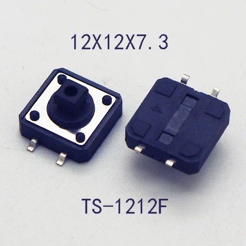 12x12x10mm Taktschalter mit Kunststoffkappen Momentary Tactile 4PIN SMT DIP Push Button Switch (10 Stück)
