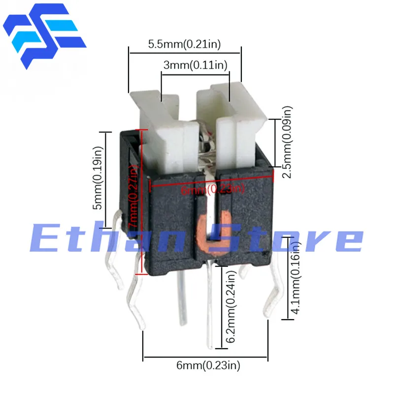 6*6*7 H Taktile Schalter Mit LED Rot Weiß Blau Gelb Grün (100 Stück) – Bild 6