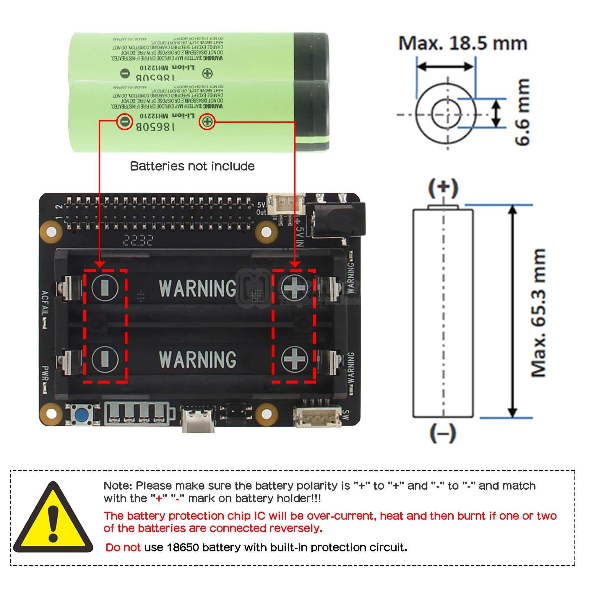 Raspberry Pi USV HAT, X728 V2.5 Power Mangement Board für Raspberry Pi – Bild 4