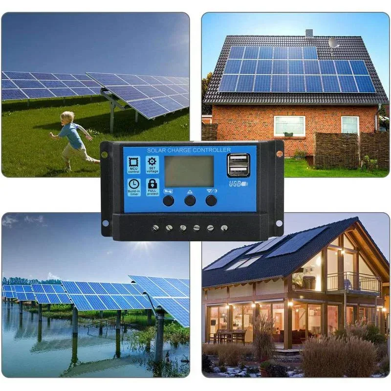 Solarladeregler 10 A bis 100 A LCD-Display Dual USB Auto Regulator – Bild 6