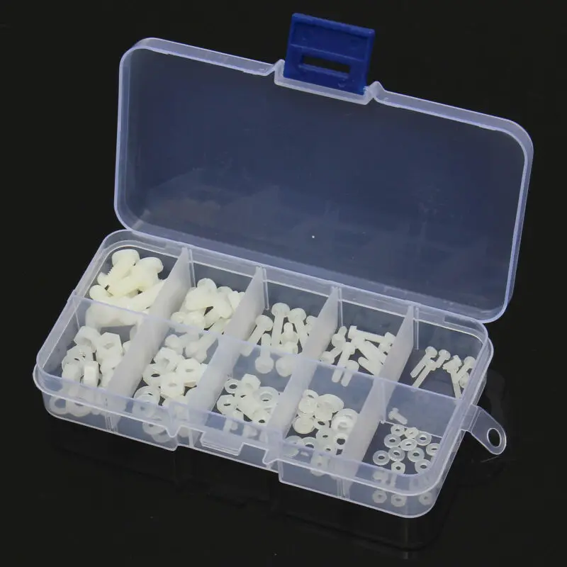 XLGYLPRO 150 Stück weiße Nylon-Sechskantschrauben M2 M2.5 M3 M4 M5 – Bild 2