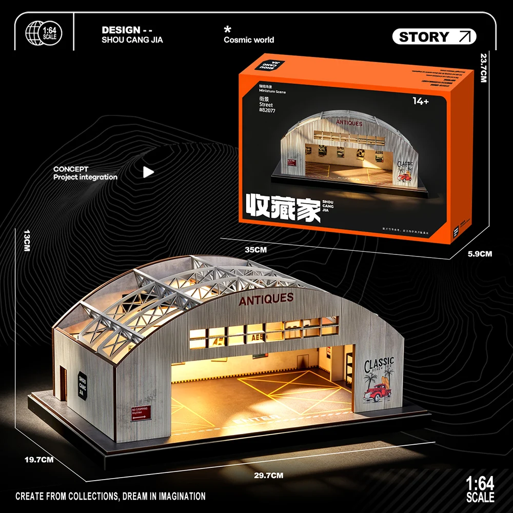 1/64 DIY Carport-Garage Diorama-Modellbausatz - Bausatz – Bild 4