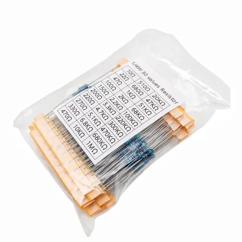 30 Arten 1/4w Widerstand 1% Metall film Widerstands paket sortiert Kit – Bild 2