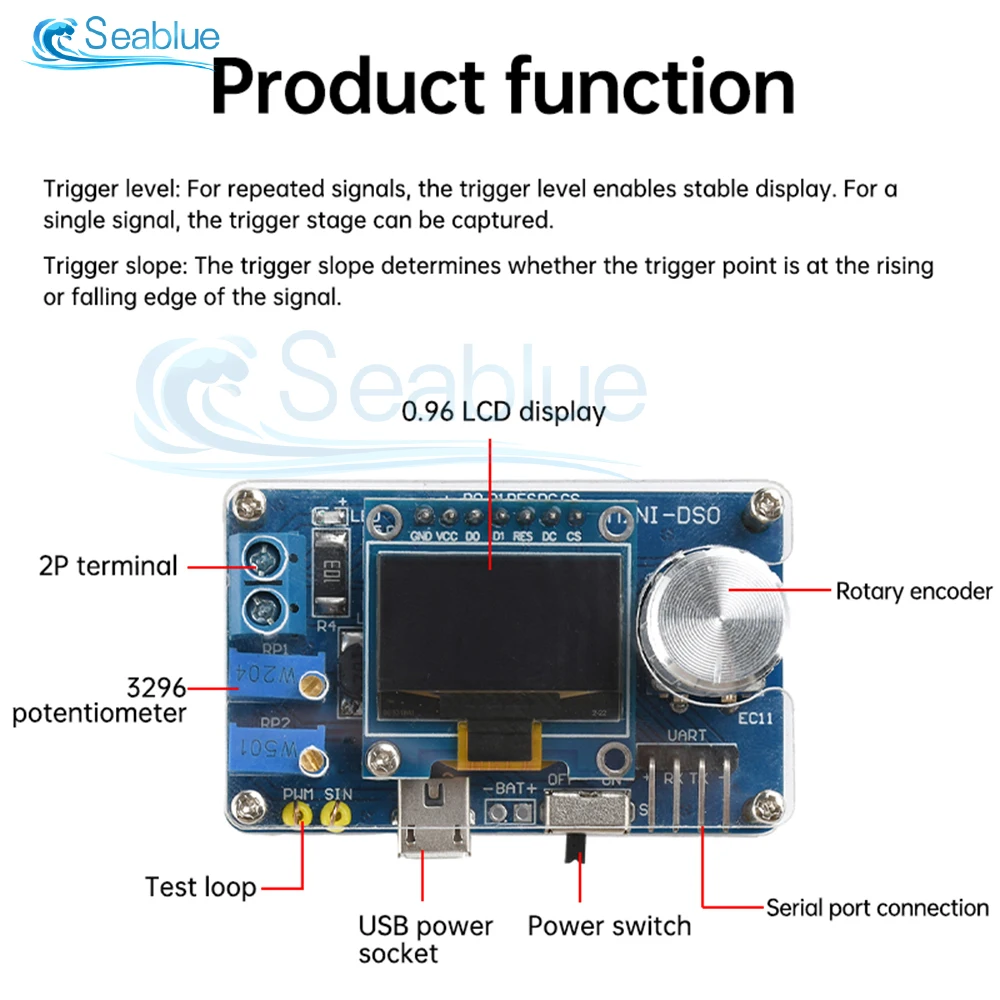 DIY Digitales Oszilloskop-Modul 0-30V 10kHz Abtastrate 3 Trigger-Modi – Bild 3