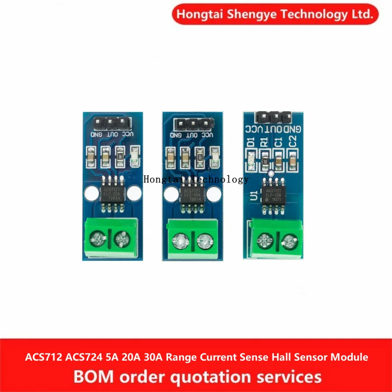 Acs712 acs724 5a 20a 30a dc5v Bereich Stroms ensor platine Hall Stroms ensor modul 05b