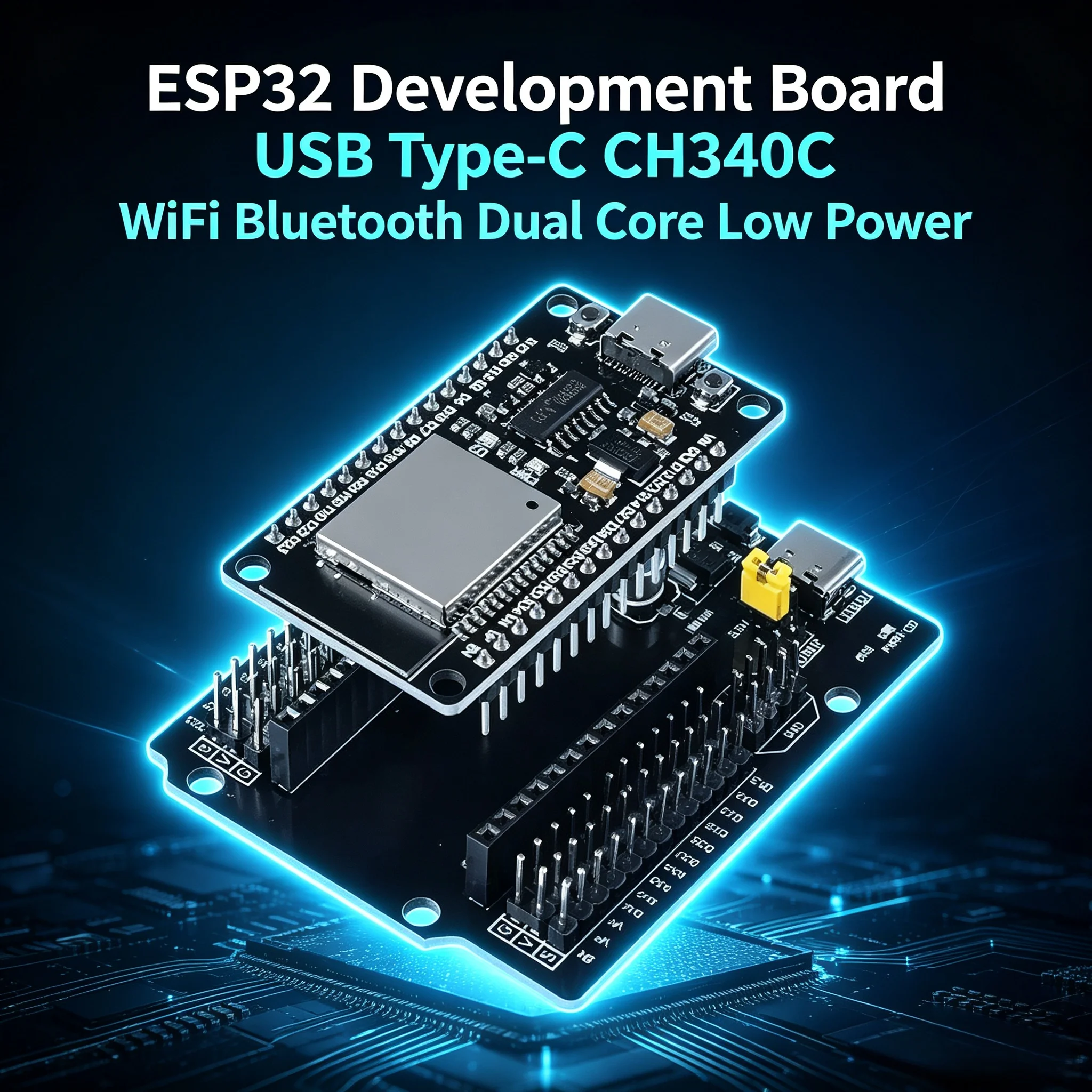 ESP32 Entwicklungsboard USB Typ-C CH340C Chip WiFi Bluetooth Dual-Core Stromsparendes Mikrocontroller-Modul