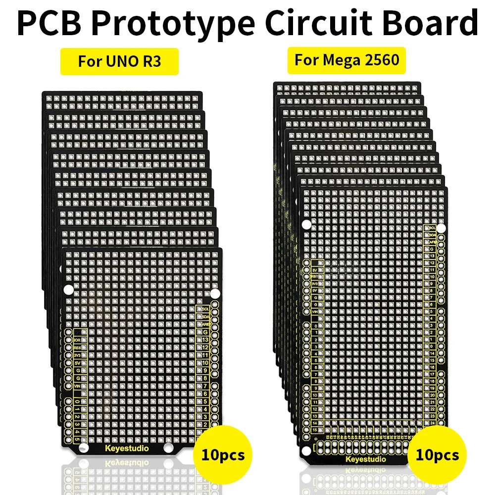 Keyestudio10pcs Prototyp PCB-Löt platte für Arduino Uno R3/Mega 2560 Shield Board FR-4 umwelt freundliches