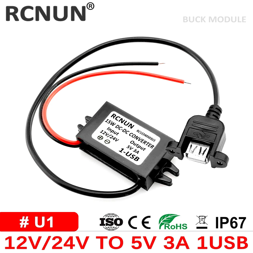12V 24V zu 5V 3A 15W DC-Wandler Buck-Modul Netzteil Regler – Bild 2