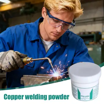 100 g silbernes Hartflussmittelpulver, Hochtemperatur-Lötflussmittel für Kupfer, Messing und Stahl, HVAC