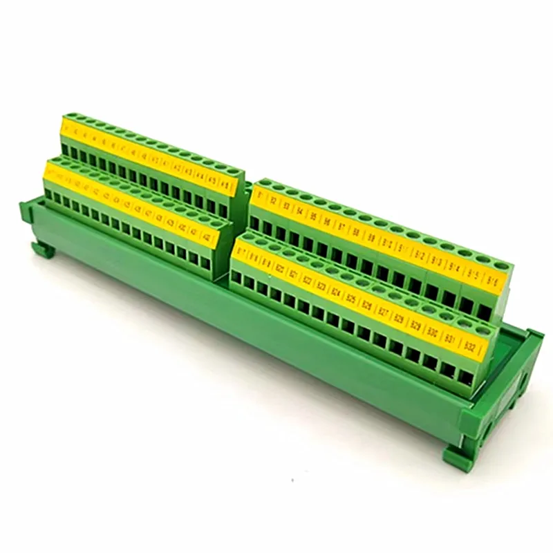 Schraubklemmenmodul für DIN-Schienenmontage, Stromverteilerplatine mit 2 x 32 Positionen