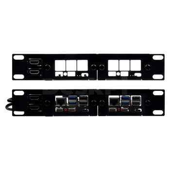 DeskPi Rackmate 10-Zoll 1U Rack-Gehäuse mit 2 PCIE NVME Boards für Raspberry Pi 5, Unterstützt M.2 NVMe SSDs
