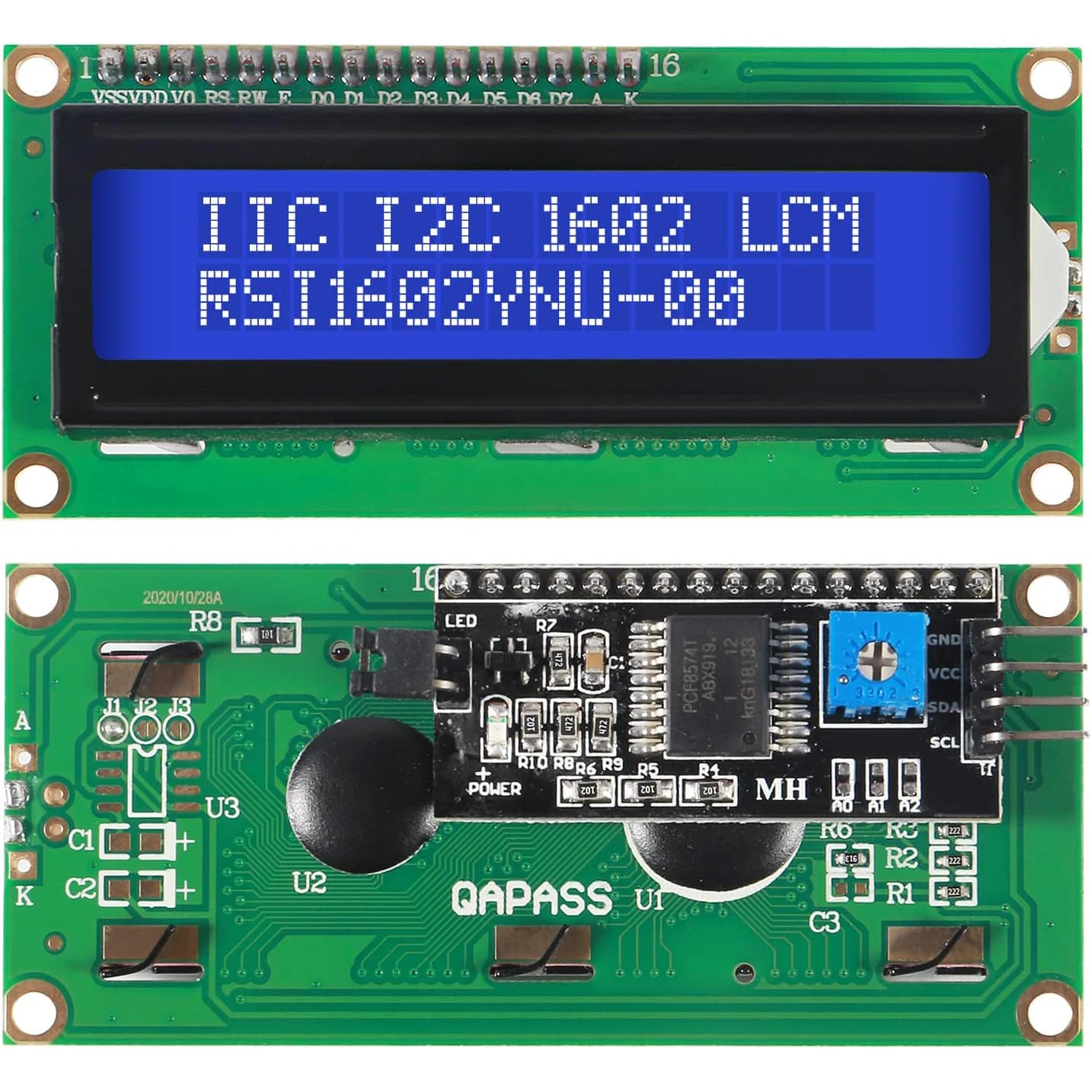 1602 LCD-Anzeigemodul IC I2C TWI 16 x 2 Zeichen serieller – Bild 2