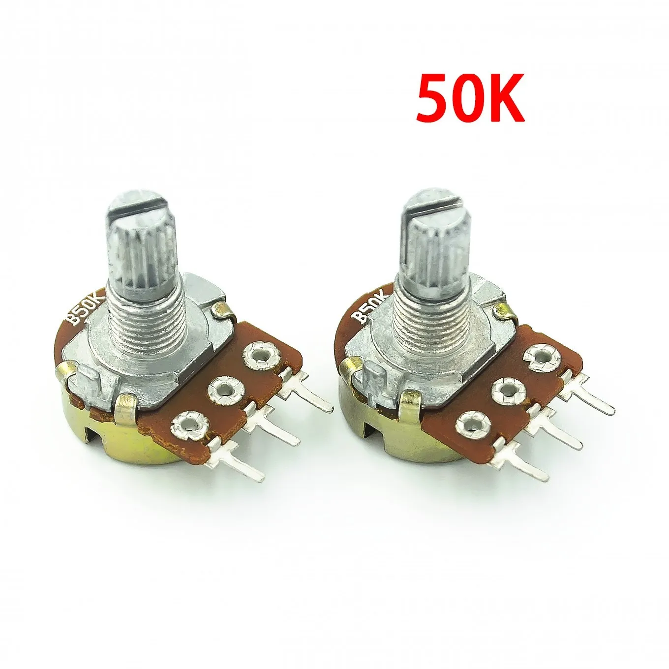 Wh148 5k 10k 20k 50k 100k Linear potentiometer 15mm Welle (10 Stück) – Bild 5