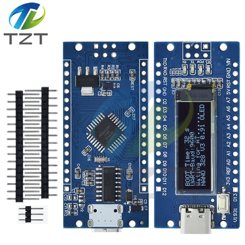 Nano V3.0 0,91 Zoll Oled-Display Atmega328P Ch340C Integrierte 128*32 – Bild 5