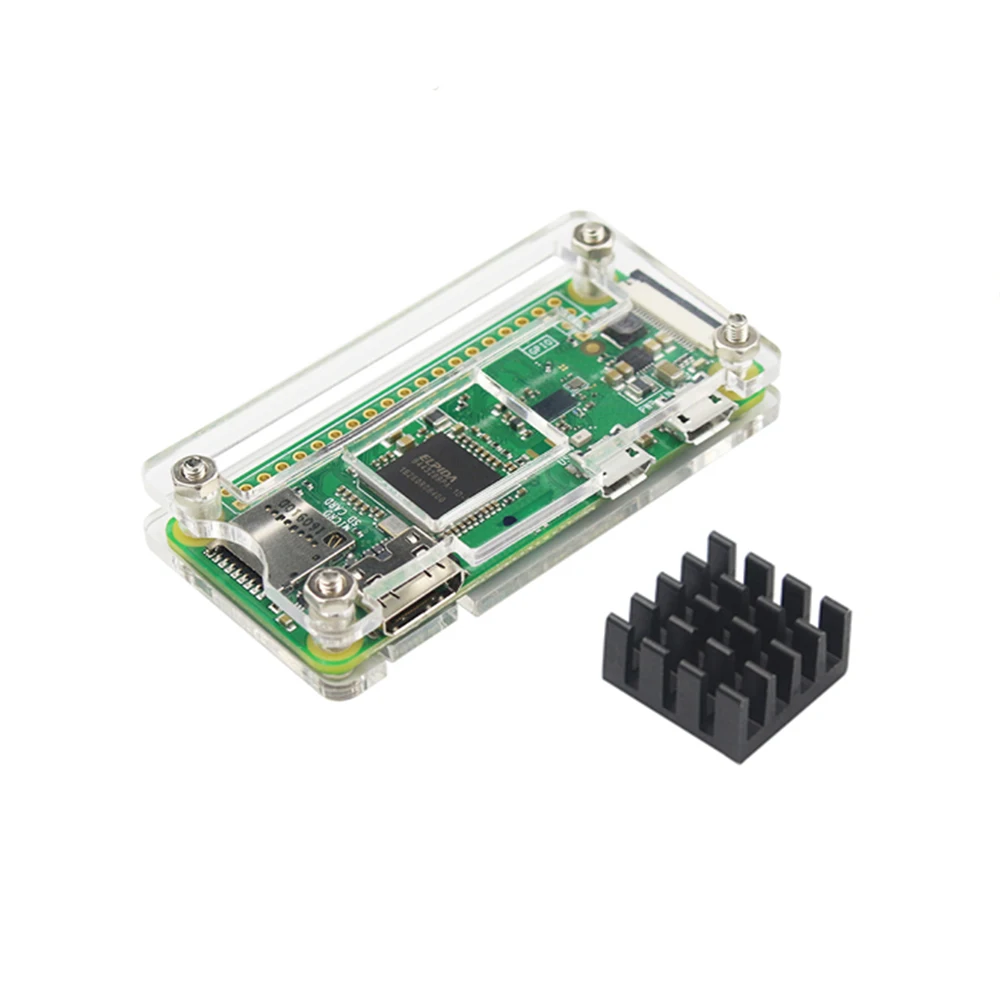 Raspberry Pi Zero 1,3/2/W/WH Acrylgehäuse, 3-Farben-Box, Gehäuse + Kühlkörper, transparente Acrylgehäuse-Box